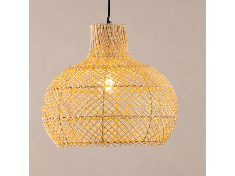 Lampe Suspension Déco en Rotin "Varekil" 35cm Naturel