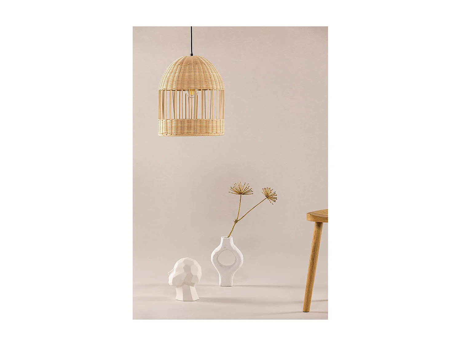 Lampe Suspension en Rotin "Alsback" 35cm Naturel