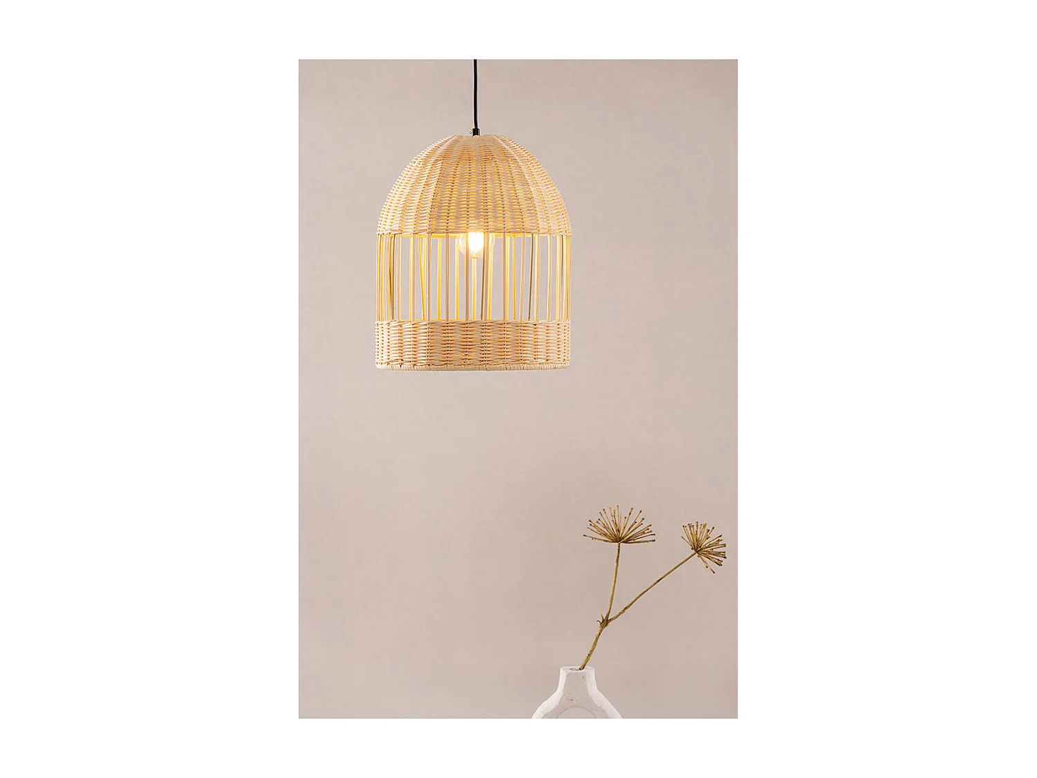 Lampe Suspension en Rotin "Alsback" 35cm Naturel