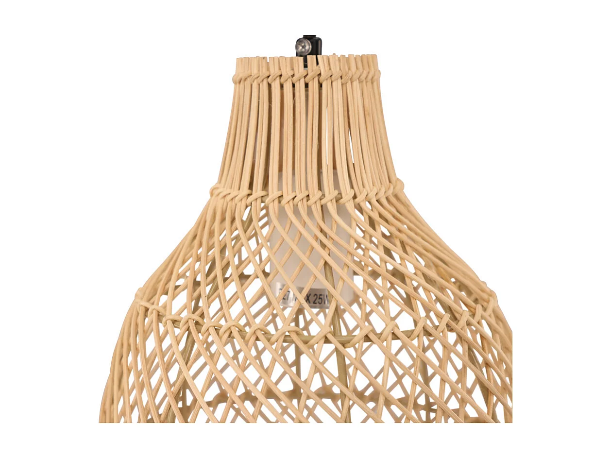 Lampe Suspension Déco en Rotin "Varekil" 25cm Naturel