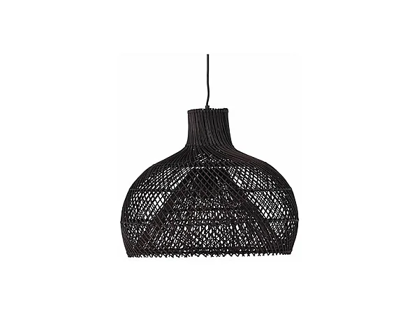 Lampe Suspension en Rotin "Laroche" 45cm Noir
