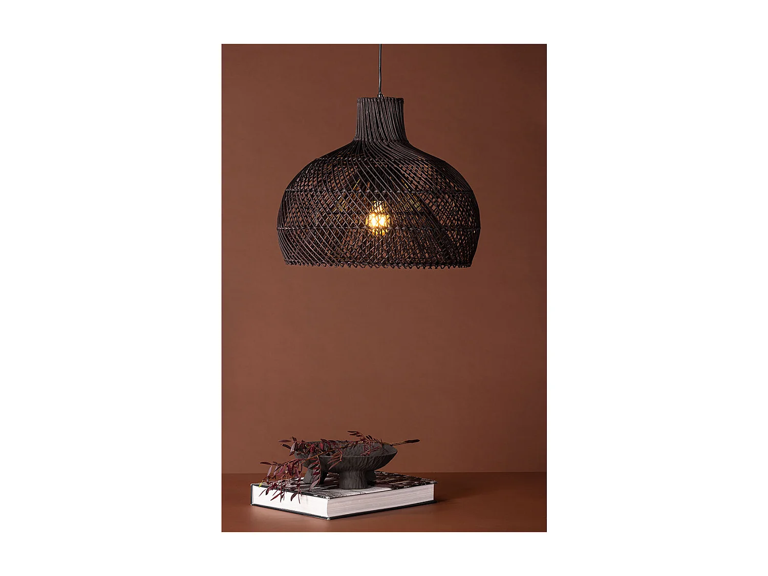 Lampada a sospensione Laroche 45x45x35cm nera.