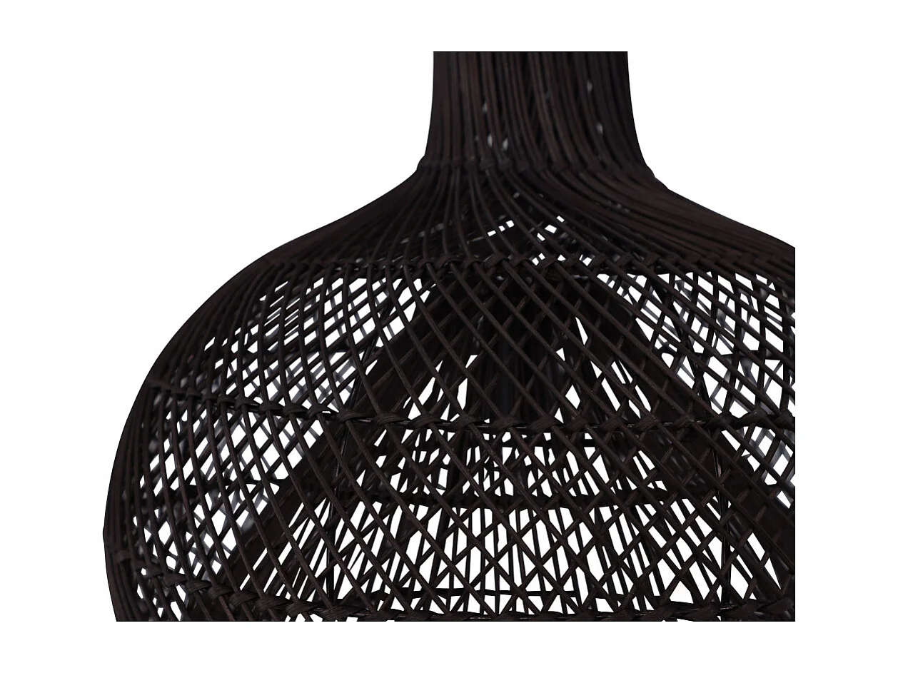 Lampe Suspension en Rotin "Laroche" 45cm Noir