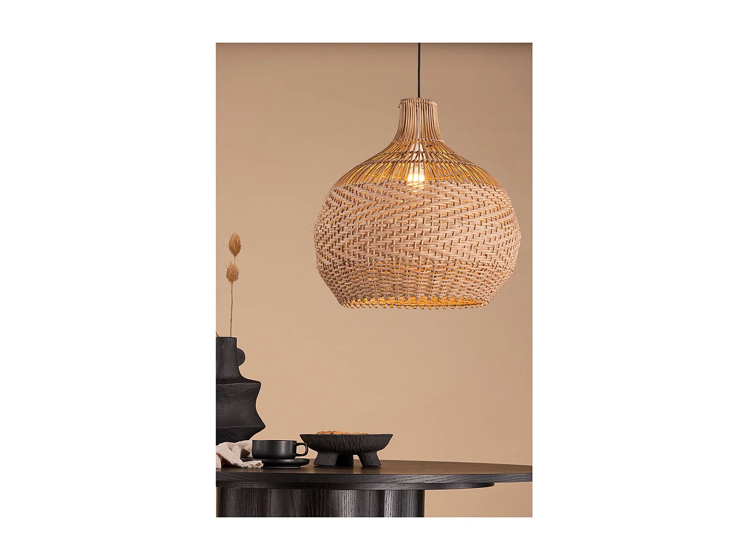 Bastia verlichting hanglamp 50x50x50cm naturel.
