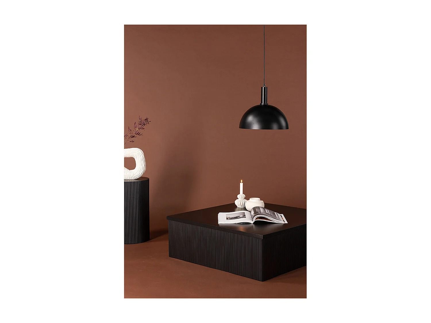 Lampada a sospensione Narbonne 35x35x27,5 cm nera.