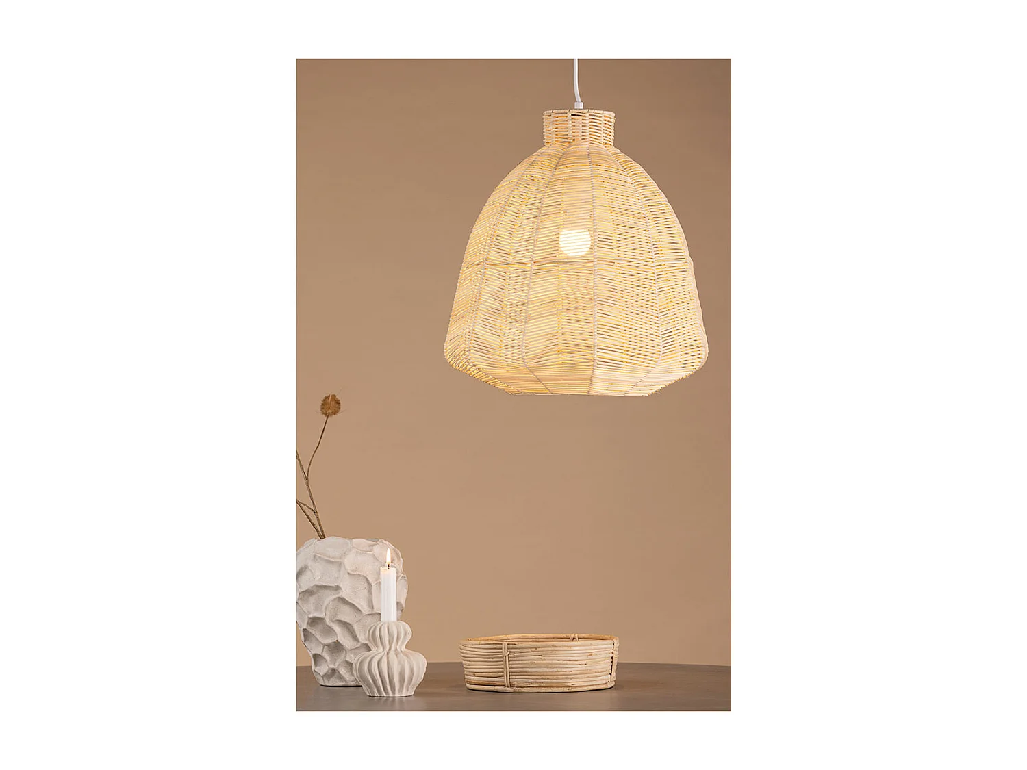 Tours verlichting hanglamp 40x40x40cm naturel.
