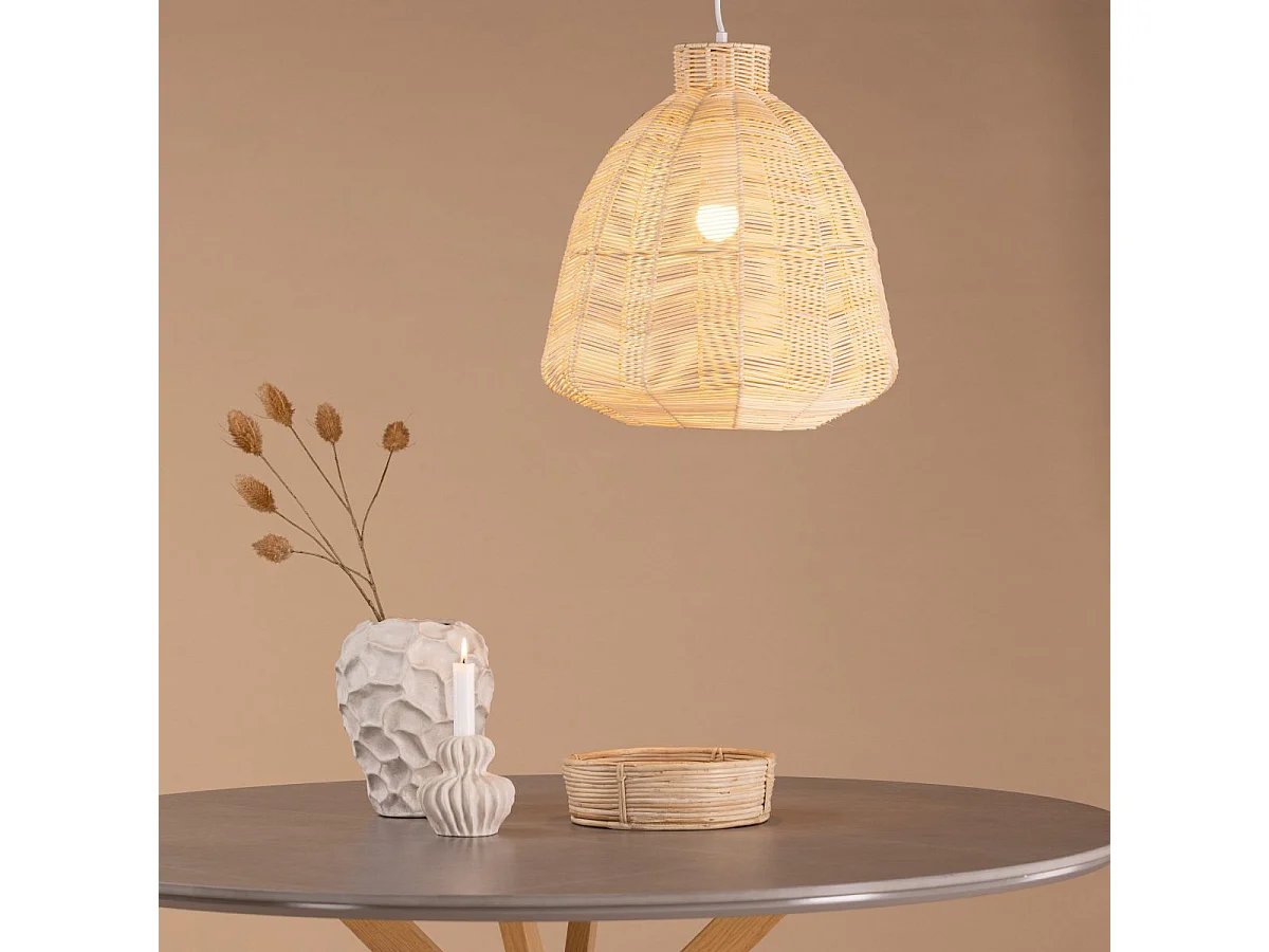 Lampe Suspension en Rotin "Tours" 40cm Naturel