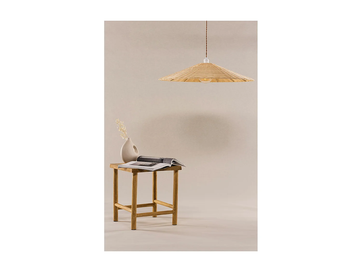 Herrestad verlichting hanglamp 80x80x16cm naturel.