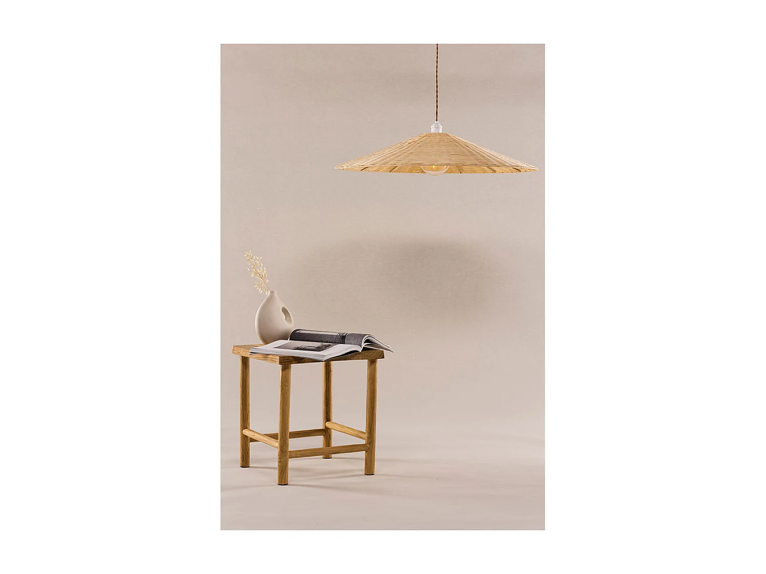 Herrestad Beleuchtung Pendelleuchte 80x80x16cm natur.