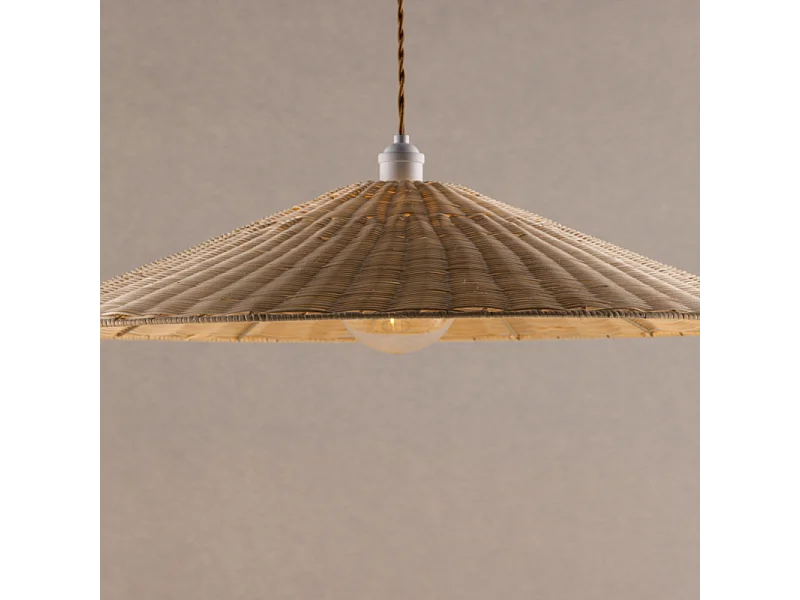 Lampe Suspension en Rotin "Herrestad" 80cm Naturel