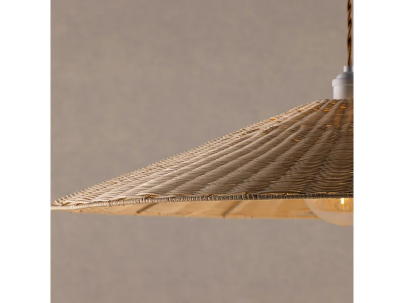Lampe Suspension en Rotin "Herrestad" 80cm Naturel
