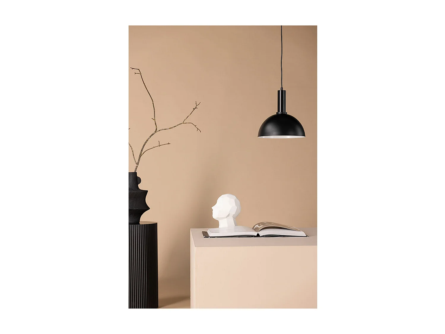 Lampada a sospensione Narbonne 25x25x22,5 cm nera.