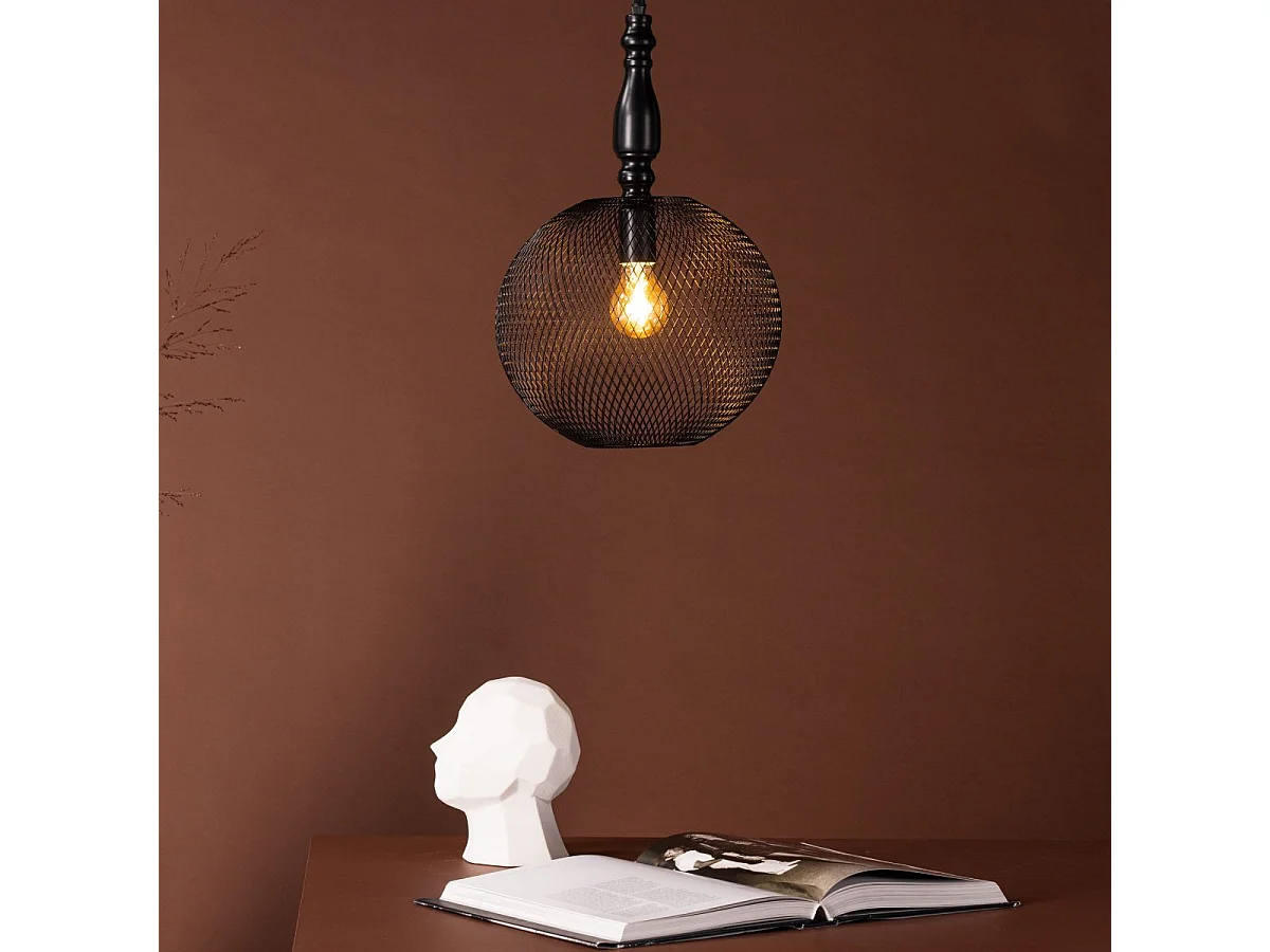 Lampe Suspension Déco "Valence" 48cm Noir