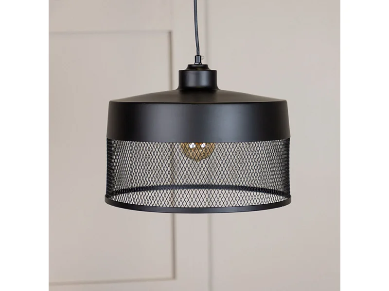 Toulon éclairage lampe pendentif 33x33x24cm noir.