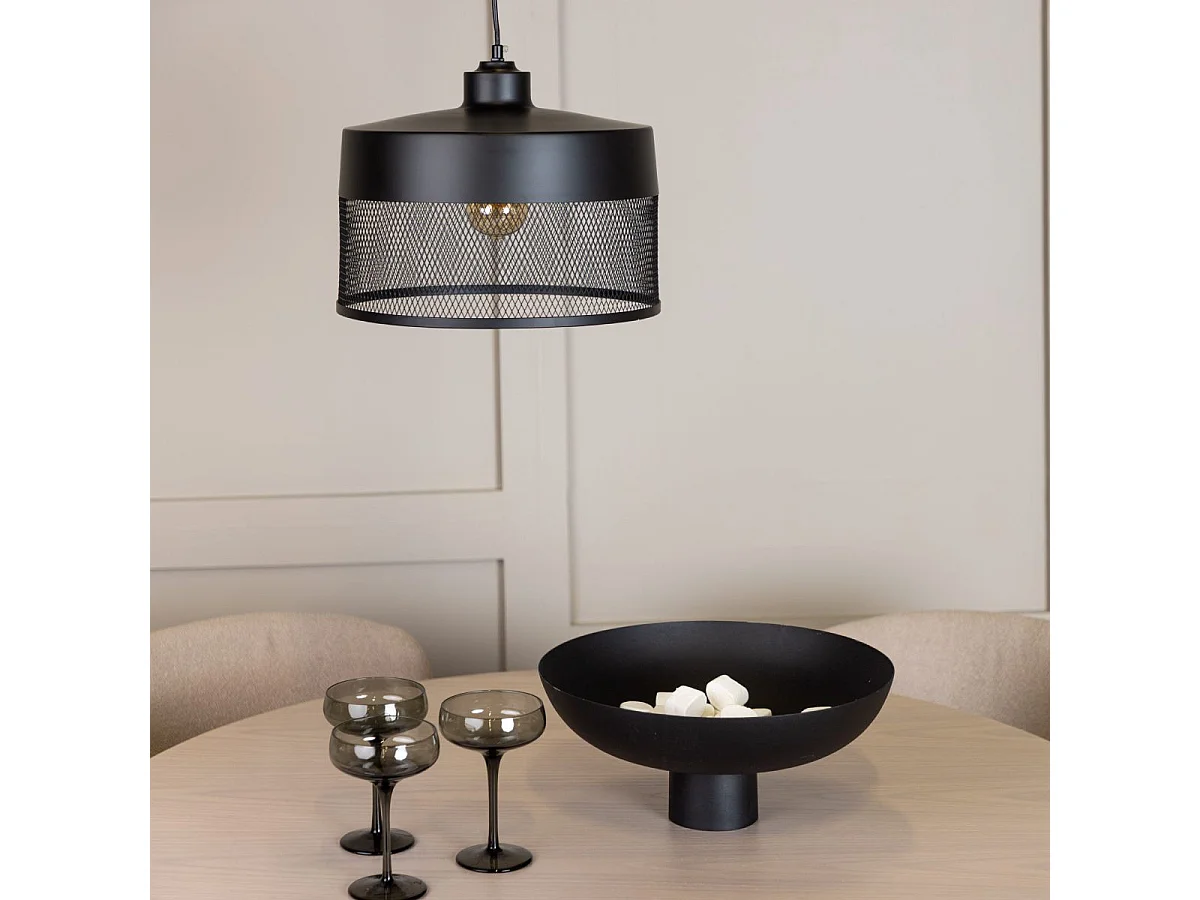 Toulon verlichting hanglamp 33x33x24cm zwart.