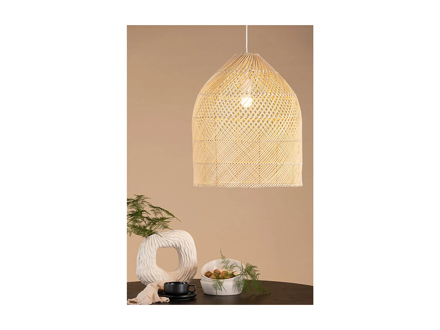 Brivela verlichting hanglamp 45x45x53cm naturel.