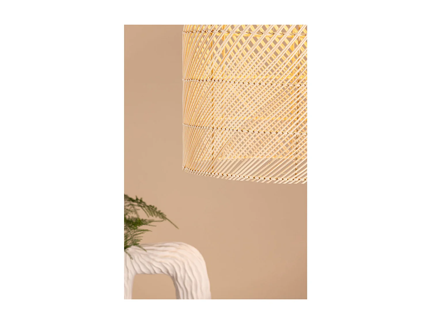 Lampe Suspension en Rotin "Brivela" 53cm Naturel