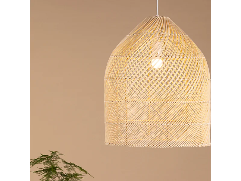 Lampe Suspension en Rotin "Brivela" 53cm Naturel
