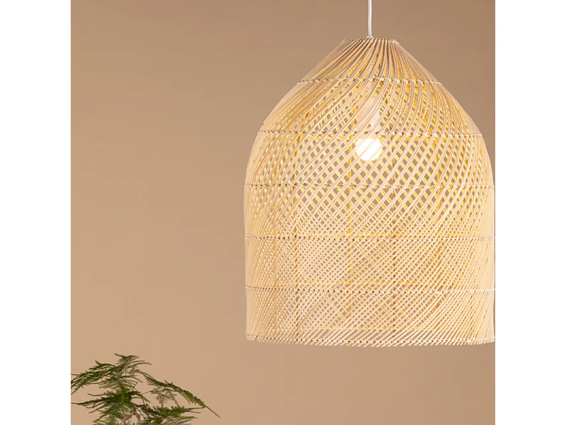 Lampe Suspension en Rotin "Brivela" 53cm Naturel