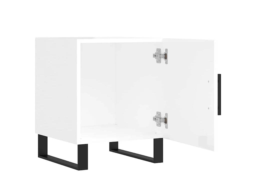 Tables de chevet 2 pcs blanc brillant 40x40x50 cm