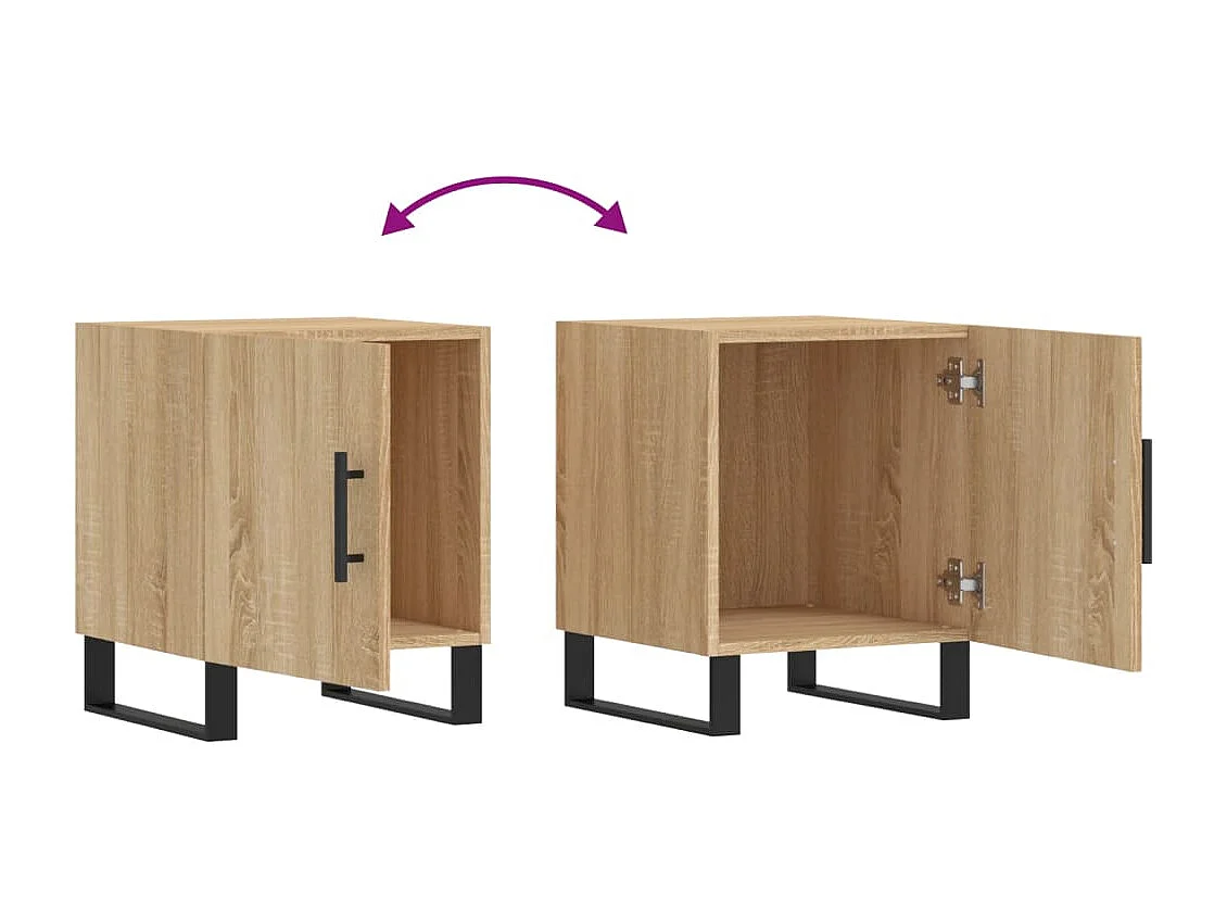 Mesa cabeceira 2pcs 40x40x50cm deriv. madeira carvalho sonoma