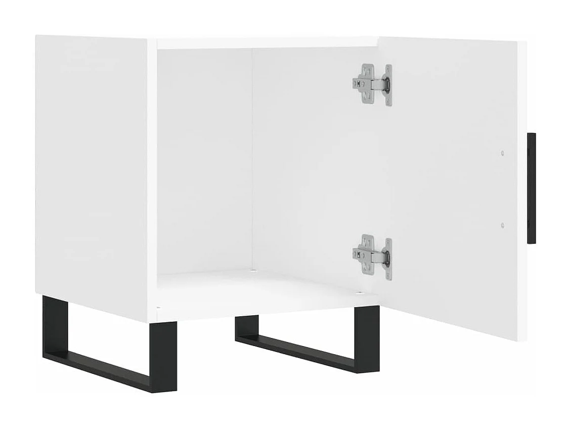 Tables de chevet 2 pcs blanc 40x40x50 cm bois d’ingénierie