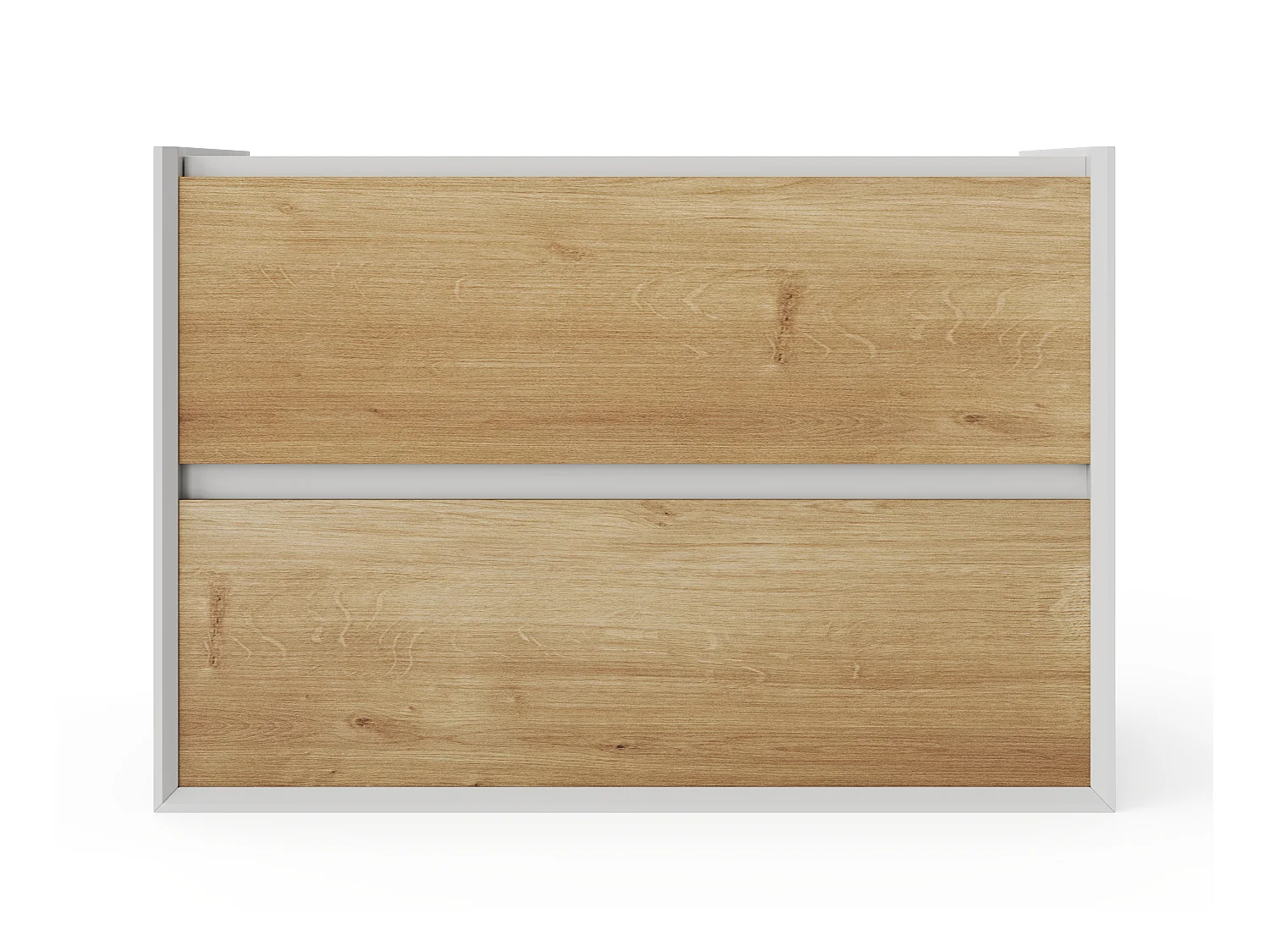 Ophængt vaskeskabsmodul i naturlig og hvid farve - 80 cm - LANNICK