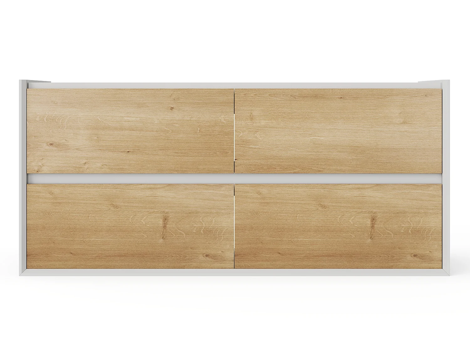 Vegghengt kum servantskap - Naturlig lys og hvit farge - 120 cm - LANNICK