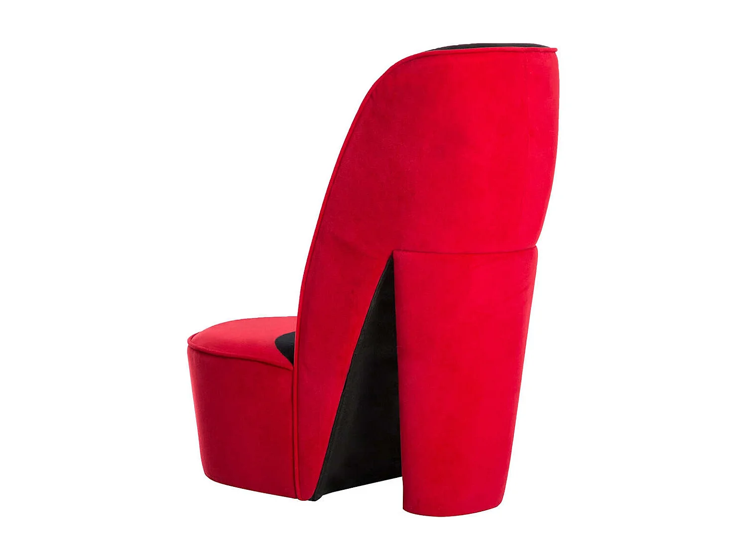 Poltrona a Forma di Scarpa con Tacco Alto in Velluto Rosso