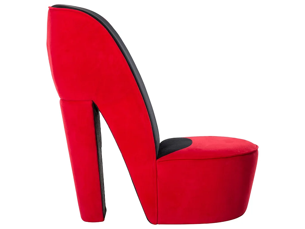 Chaise en forme de talon haut rouge velours