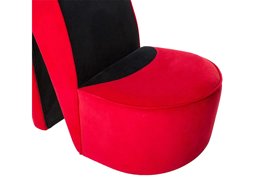 Chaise en forme de talon haut rouge velours