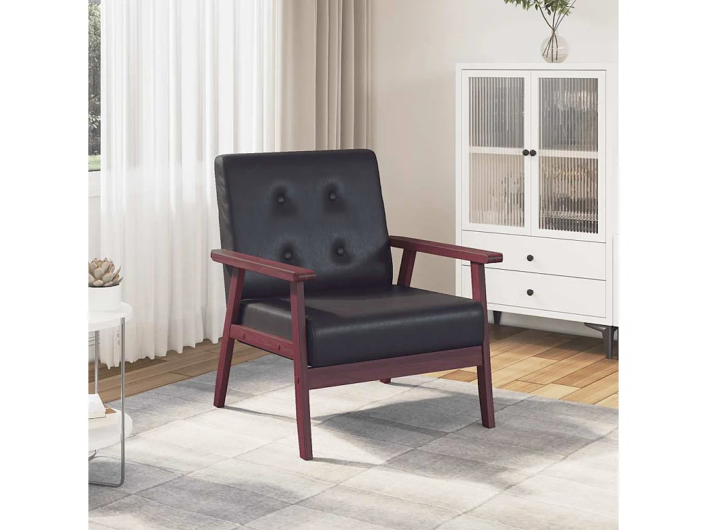 Sessel Schwarz Kunstleder