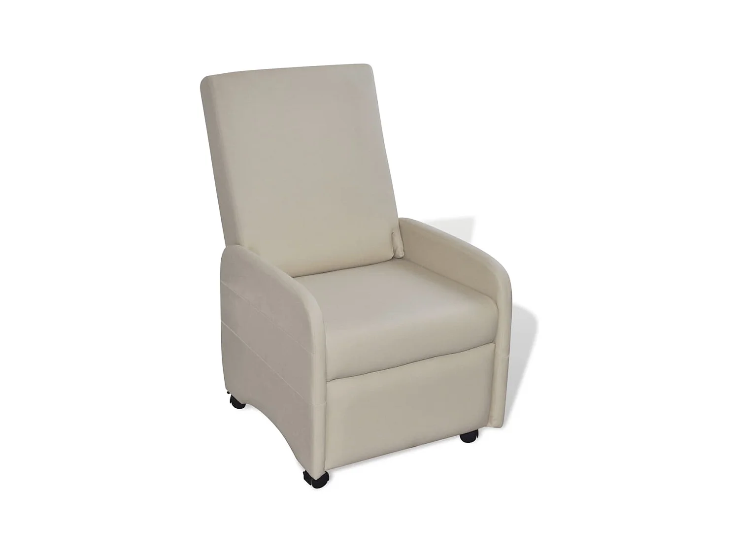 Fauteuil pliable crème similicuir