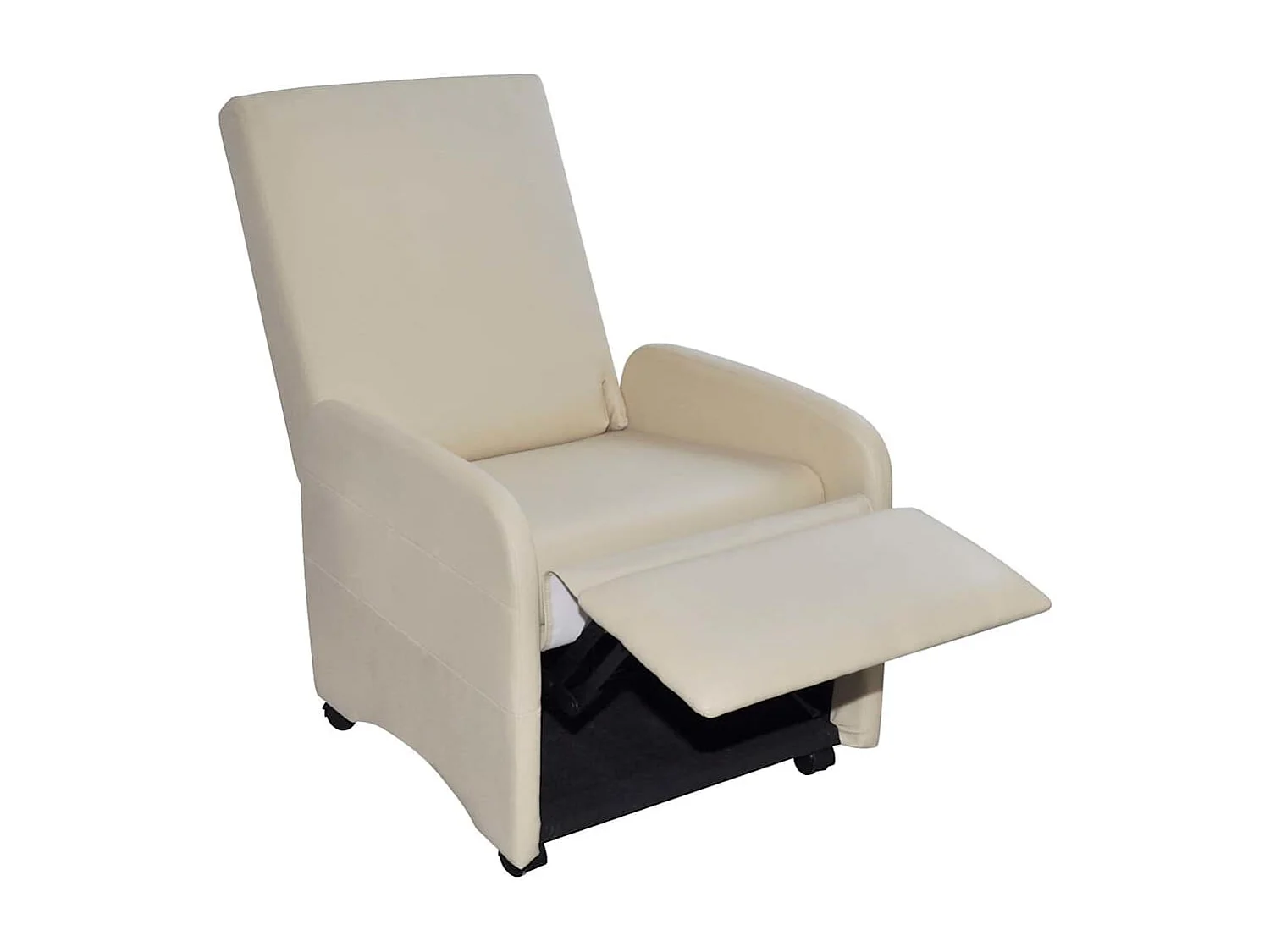 Sillón plegable de cuero sintético color crema