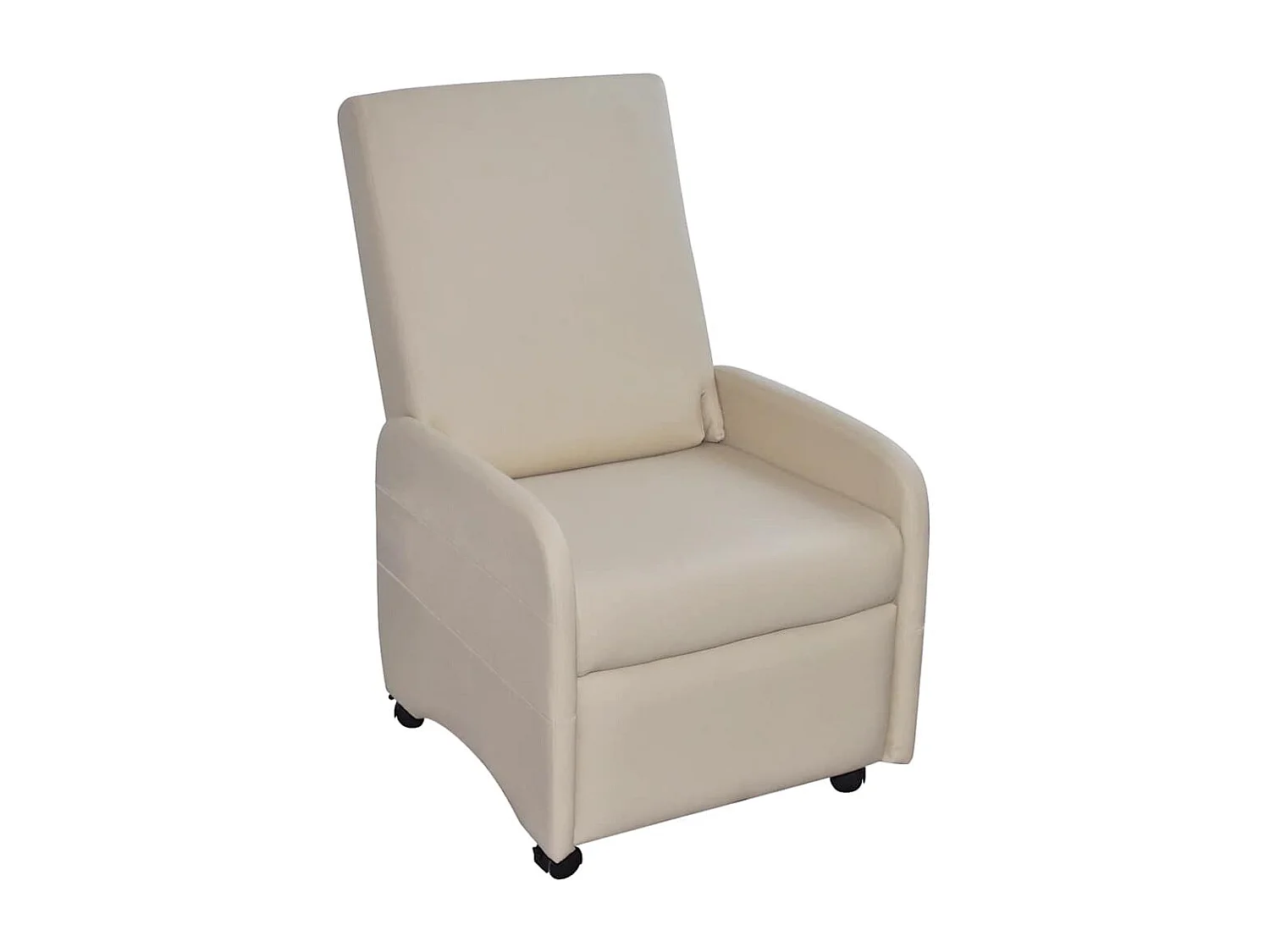 Sillón plegable de cuero sintético color crema