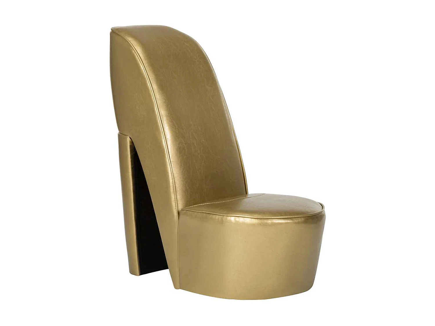 Chaise en forme de chaussure à talon haut Doré Similicuir