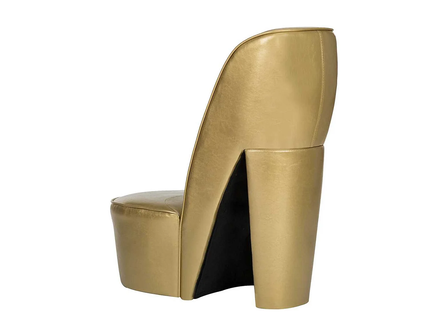 Chaise en forme de chaussure à talon haut Doré Similicuir