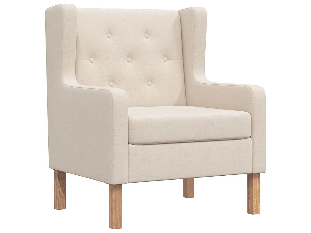 Poltrona em tecido branco nata