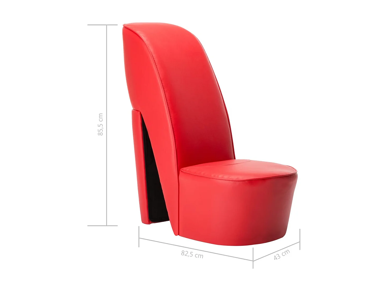 Stuhl in Stöckelschuh-Form Rot Kunstleder