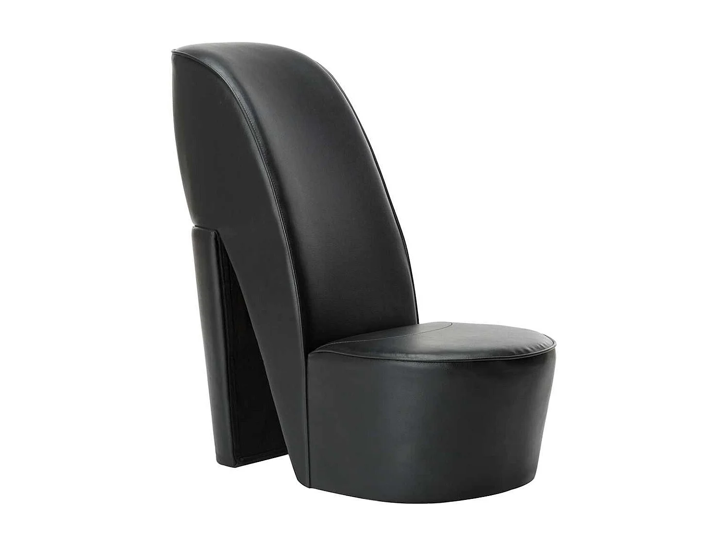 Chaise en forme de chaussure à talon haut noir similicuir