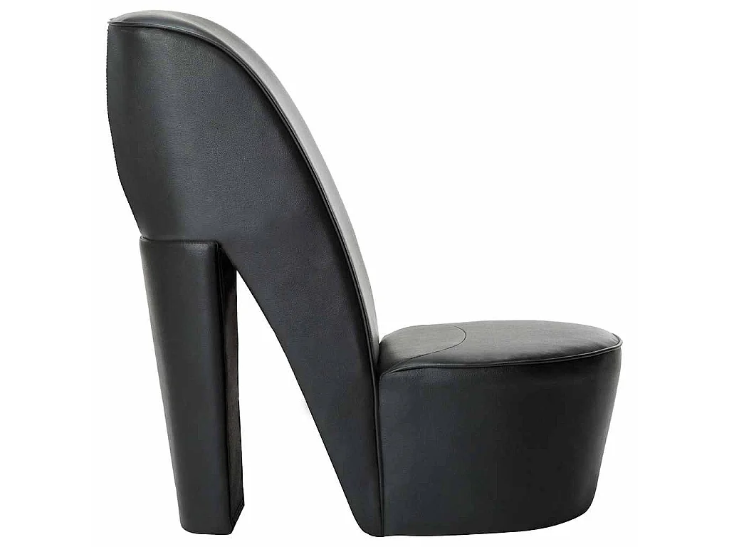 Chaise en forme de chaussure à talon haut noir similicuir