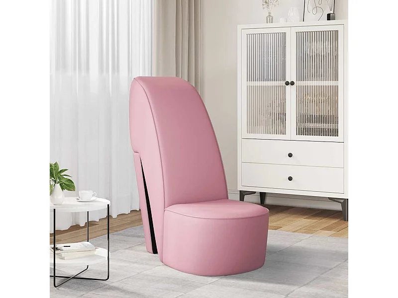 Stuhl in Stöckelschuh-Form Rosa Kunstleder