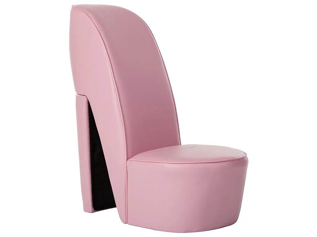 Poltrona a Forma di Scarpa con Tacco in Similpelle Rosa