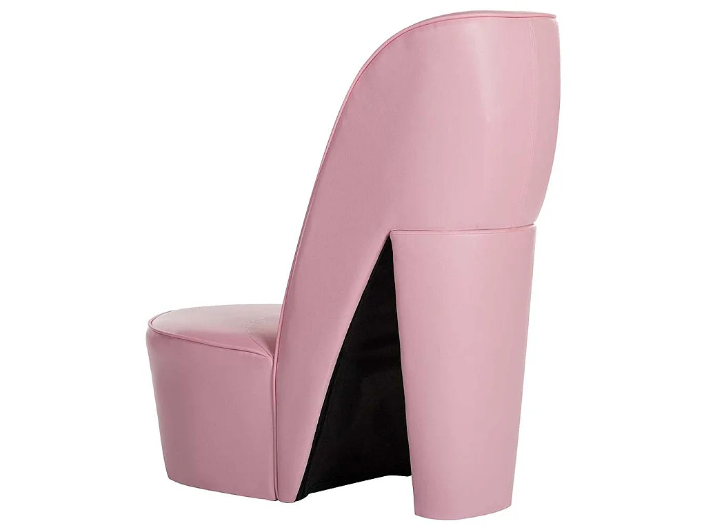 Poltrona a Forma di Scarpa con Tacco in Similpelle Rosa