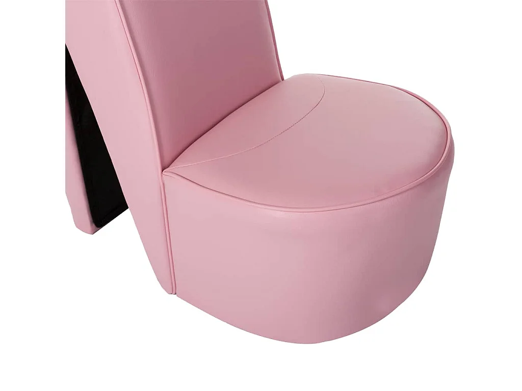 Poltrona a Forma di Scarpa con Tacco in Similpelle Rosa