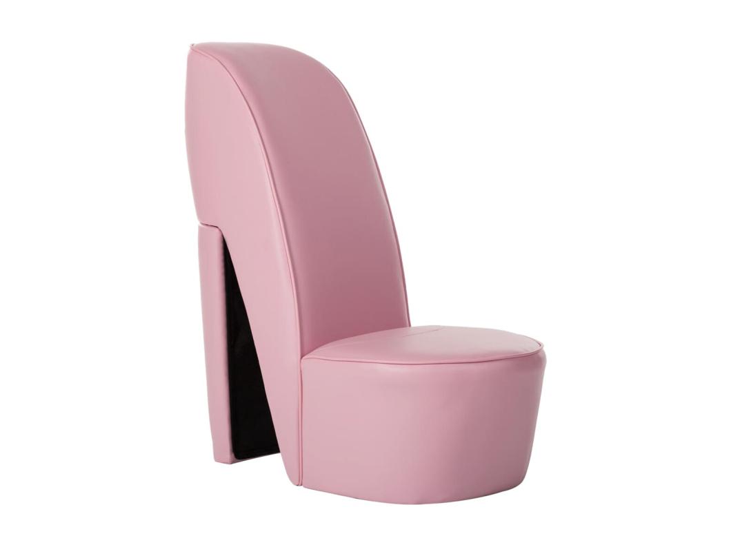 Poltrona a Forma di Scarpa con Tacco in Similpelle Rosa