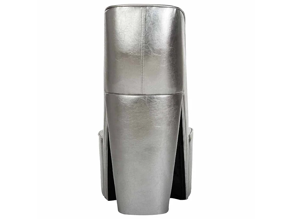 Sillón con forma de zapato de tacón cuero sintético plateado