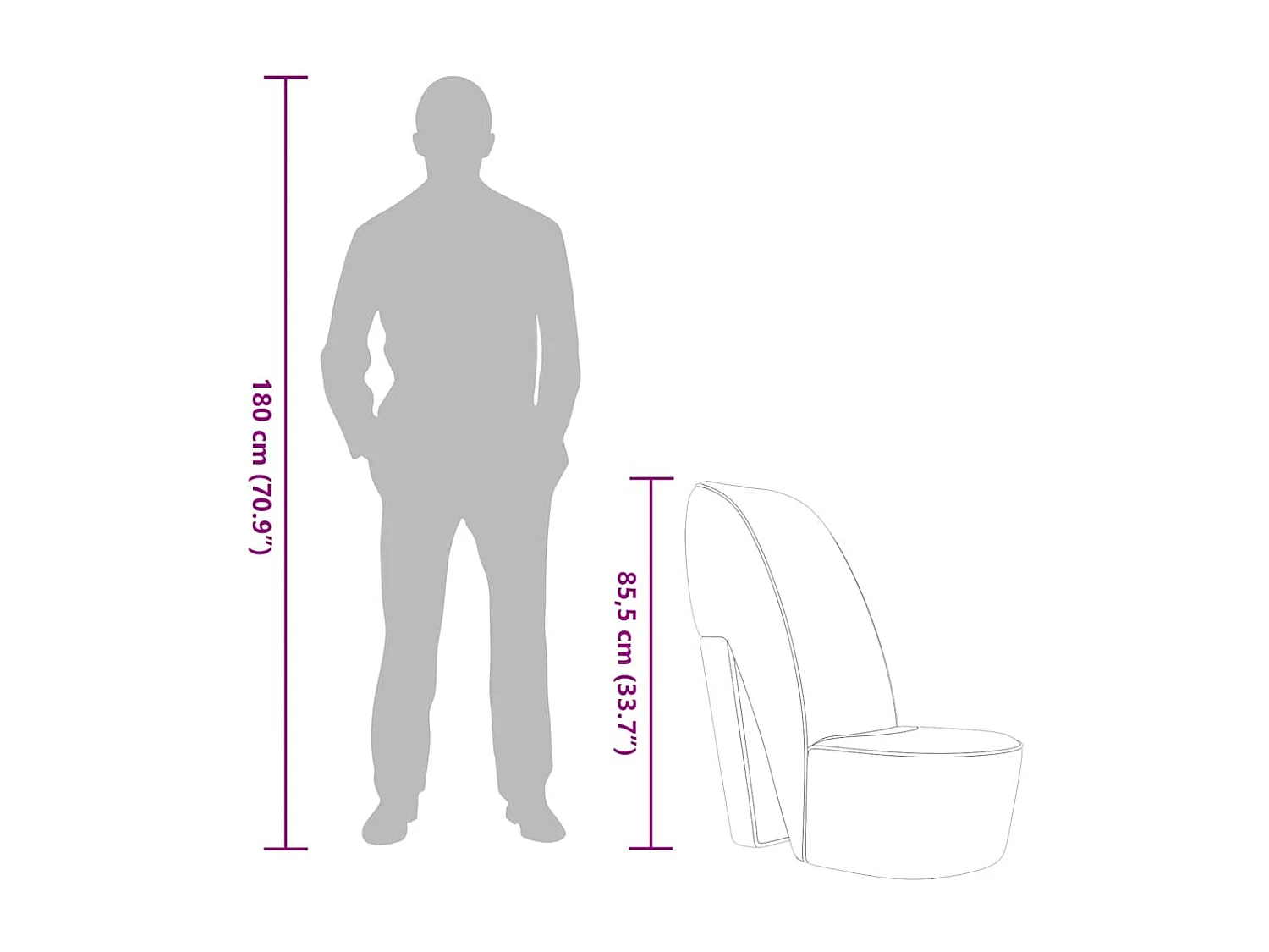 Stuhl in Stöckelschuh-Form Lila Samt