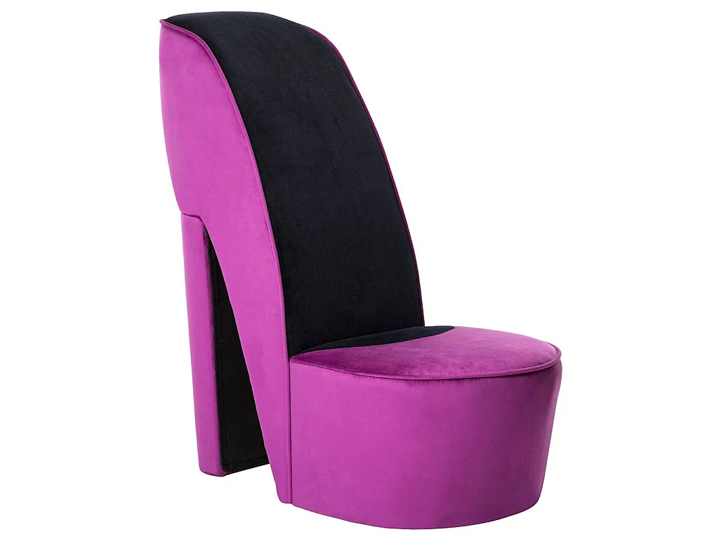 Chaise en forme de chaussure à talon haut Violet Velours
