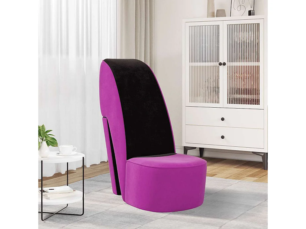 Chaise en forme de chaussure à talon haut Violet Velours